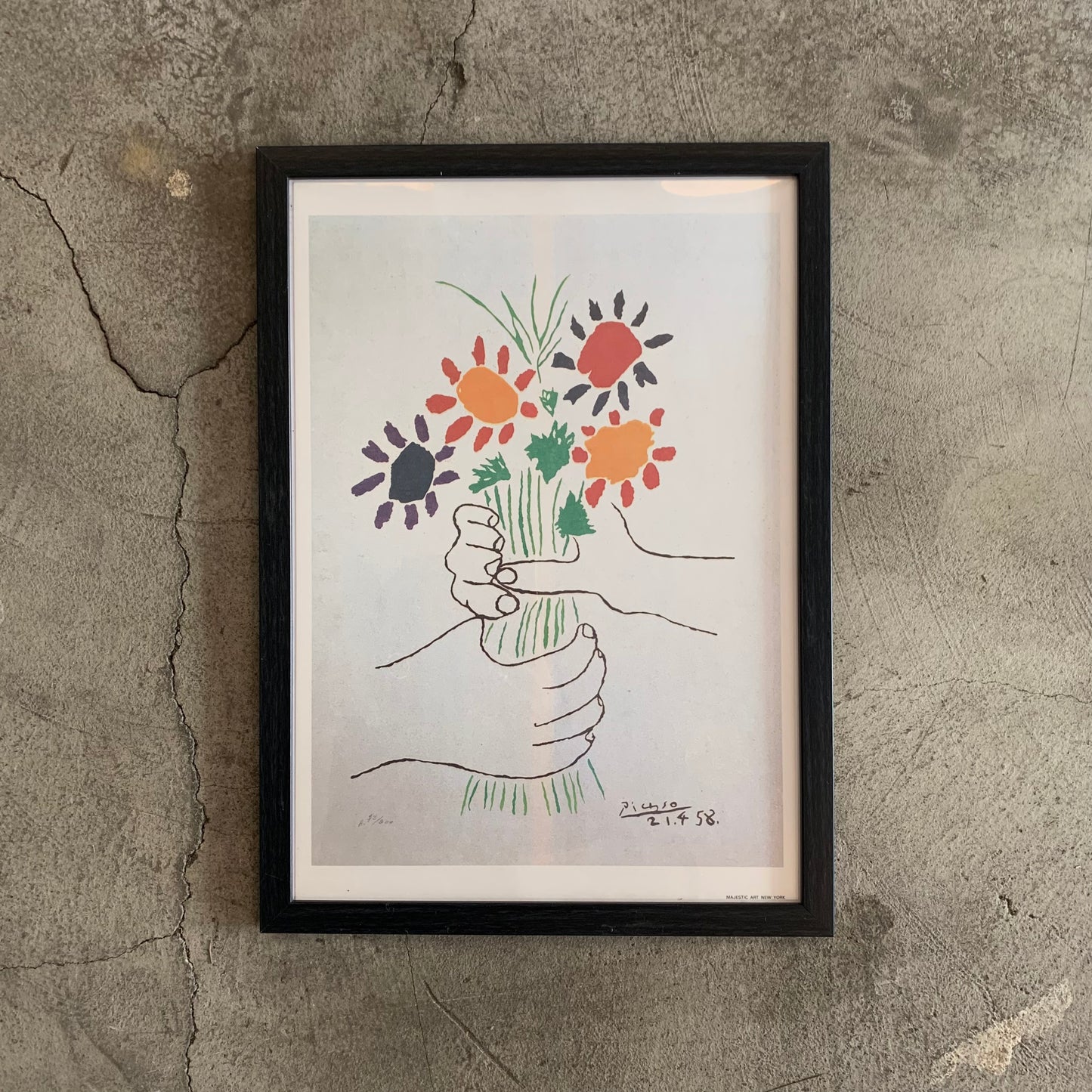 Pablo Picasso (パブロ・ピカソ) 「花束」 A3フレーム付き